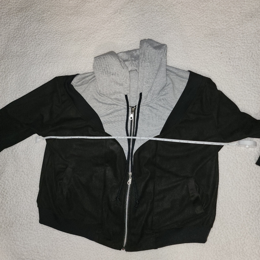 NWT MNML Dolls Kill Grey And Black Double Zip Hooded Jacket - Picture 13 of 16